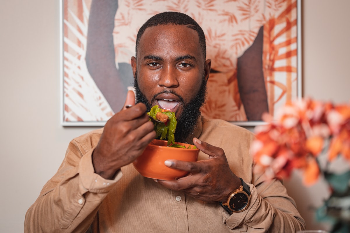 Man preparing nutritious meal
